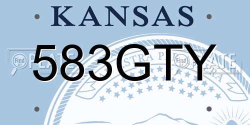 583GTY Kansas License Plate