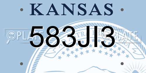 583JI3 Kansas License Plate