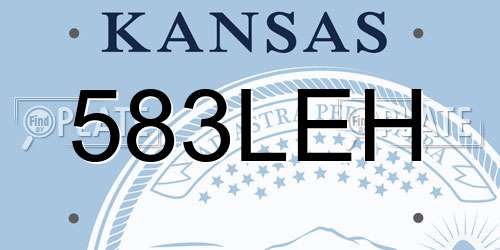 583LEH Kansas License Plate