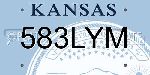 583LYM Kansas License Plate