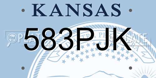 583PJK Kansas License Plate