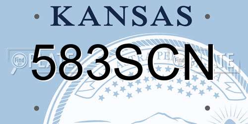 583SCN Kansas License Plate
