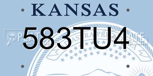 583TU4 Kansas License Plate