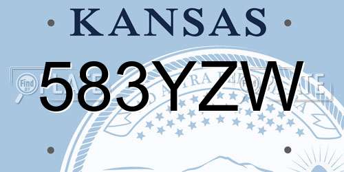 583YZW Kansas License Plate