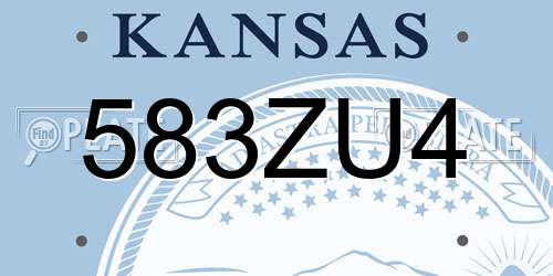 583ZU4 Kansas License Plate