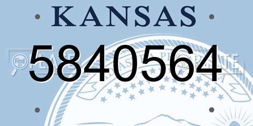 5840564 Kansas License Plate