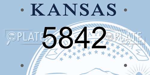 5842 Kansas License Plate