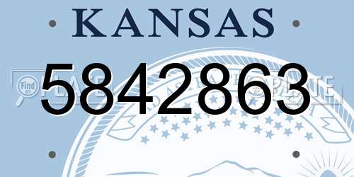 5842863 Kansas License Plate