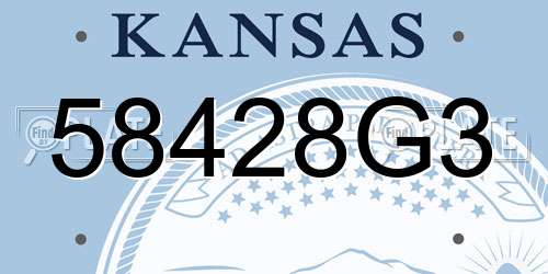 58428G3 Kansas License Plate