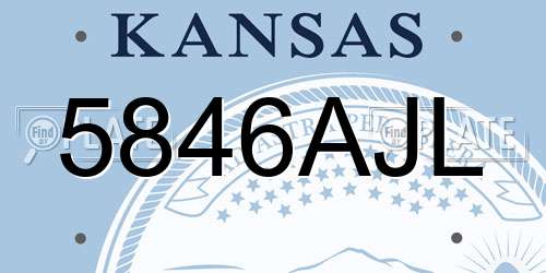 5846AJL Kansas License Plate