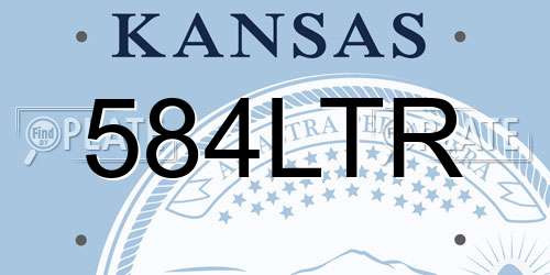 584LTR Kansas License Plate