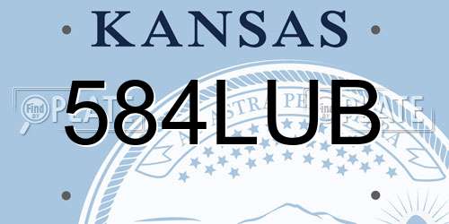 584LUB Kansas License Plate