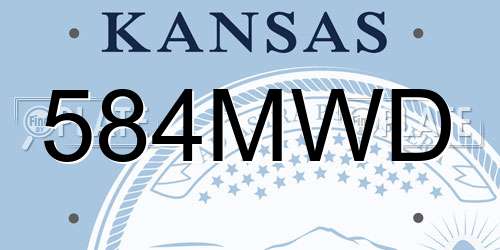 584MWD Kansas License Plate