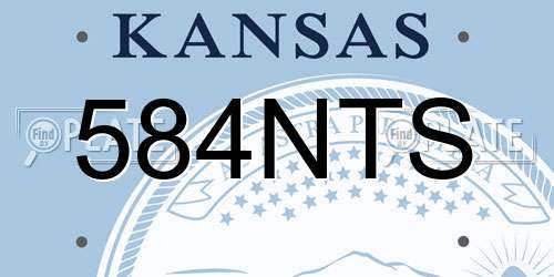 584NTS Kansas License Plate