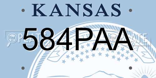 584PAA Kansas License Plate