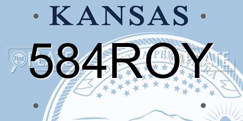 584ROY Kansas License Plate