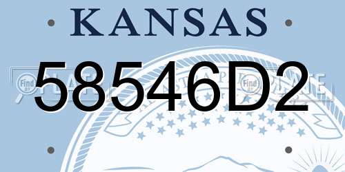 58546D2 Kansas License Plate