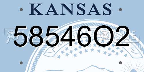 58546O2 Kansas License Plate