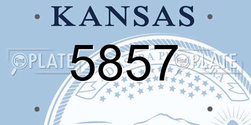 5857 Kansas License Plate