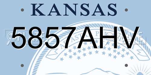 5857AHV Kansas License Plate