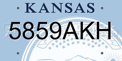 5859AKH Kansas License Plate