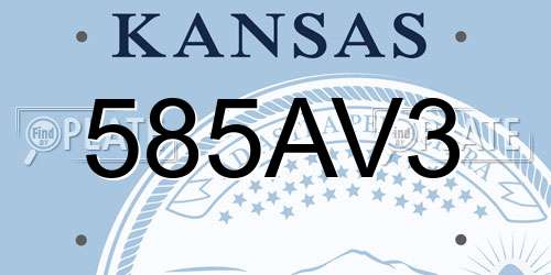 585AV3 Kansas License Plate