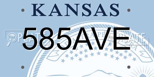 585AVE Kansas License Plate