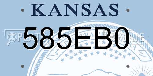 585EB0 Kansas License Plate