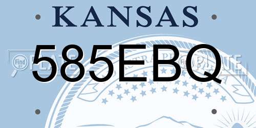 585EBQ Kansas License Plate