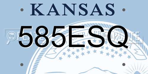 585ESQ Kansas License Plate