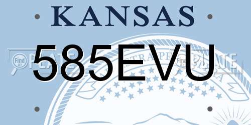 585EVU Kansas License Plate