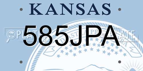 585JPA Kansas License Plate