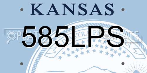 585LPS Kansas License Plate