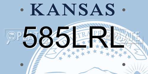 585LRL Kansas License Plate