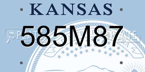 585M87 Kansas License Plate
