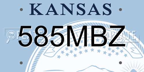 585MBZ Kansas License Plate