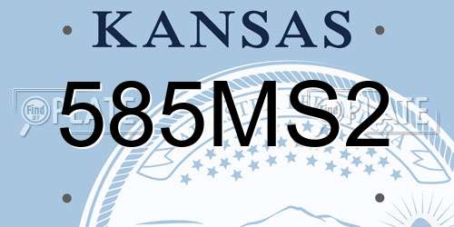 585MS2 Kansas License Plate