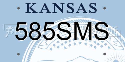585SMS Kansas License Plate