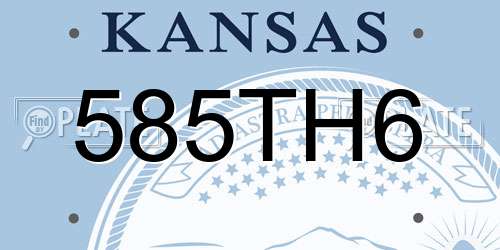 585TH6 Kansas License Plate