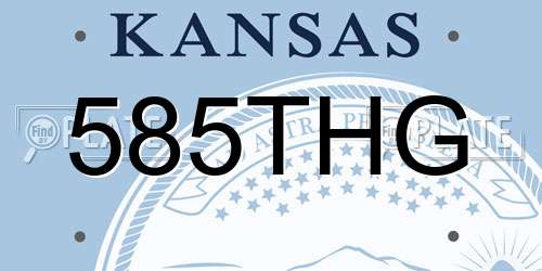 585THG Kansas License Plate