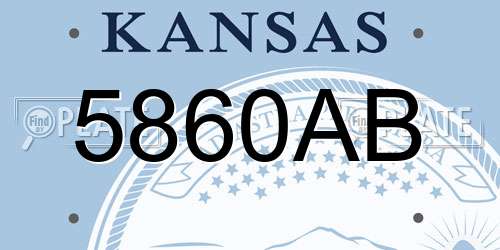5860AB Kansas License Plate