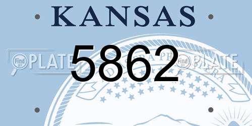 5862 Kansas License Plate
