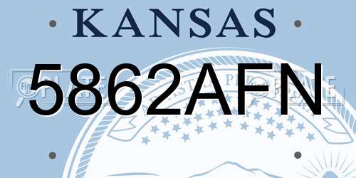 5862AFN Kansas License Plate