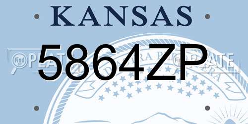 5864ZP Kansas License Plate