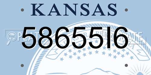 58655I6 Kansas License Plate
