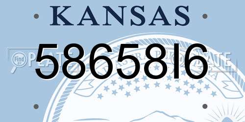 58658I6 Kansas License Plate