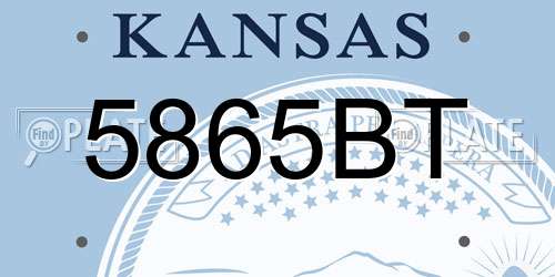 5865BT Kansas License Plate