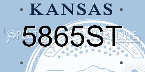 5865ST Kansas License Plate