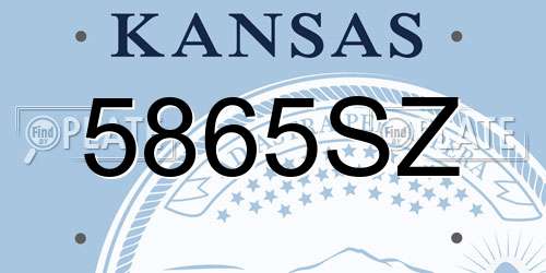 5865SZ Kansas License Plate
