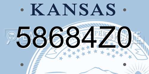 58684Z0 Kansas License Plate
